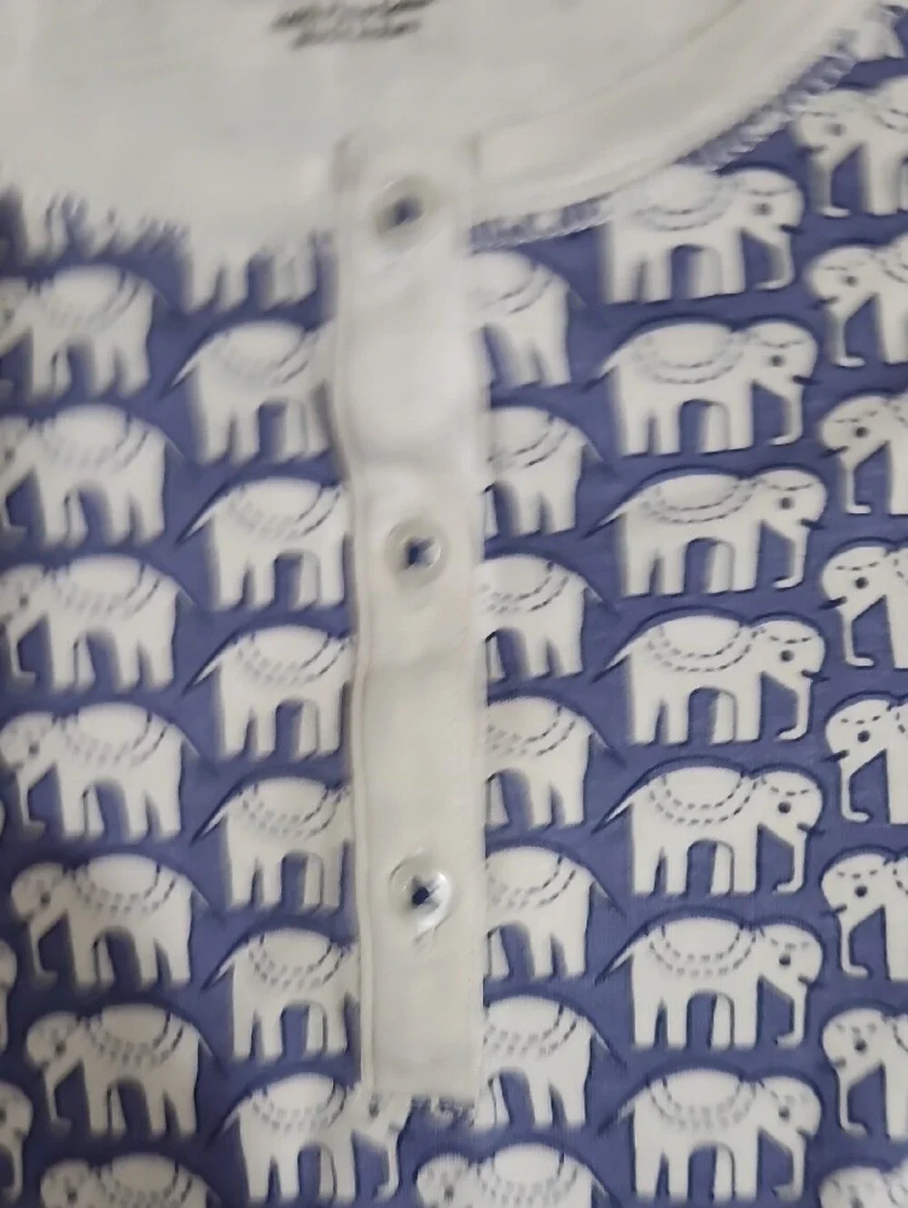 Roller Rabbit Kids Hathi Elephant Pajamas Set Blue White Sz 12 EUC Luxury PJs